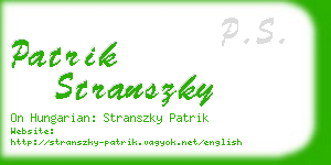 patrik stranszky business card
